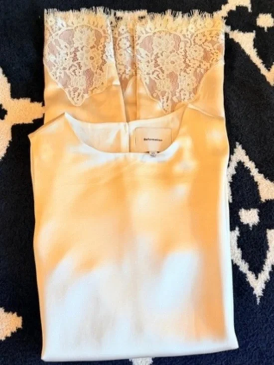 Reformation Jessalyn Silk Dress In Almond, NWOT, NEVER WORN, NO FLAWS. - Picture 6 of 7